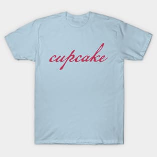 Cupcake Typography Viva Magenta Script T-Shirt